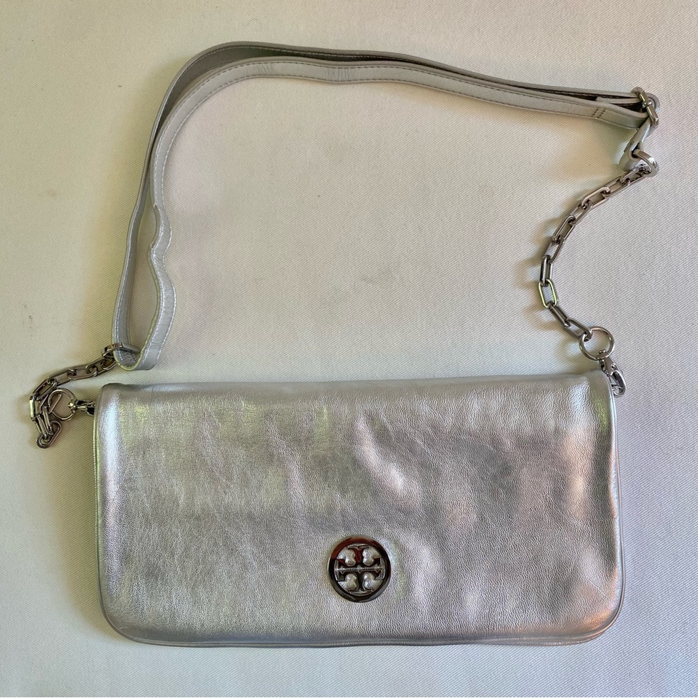 Tory Burch Silver Convertible Crossbody/ Clutch